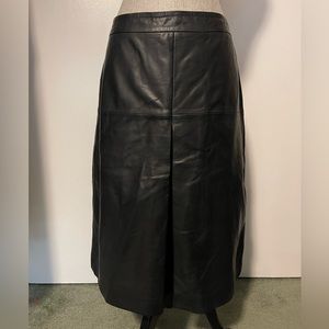 Halogen Genuine Leather Black A-Line Skirt Size 6.